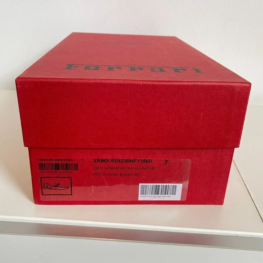 Tod's Ferrari Red Leather City‎ Gommino Cavallino 3D Loafer Shoes, Size Tod's 7